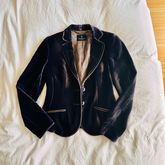 Katherine Hooker Women's Silk Blazer in Black Plum size XS (size 4) - Picture 1 of 11